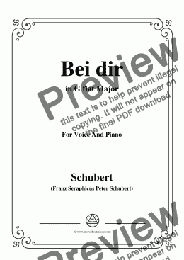 page one of Schubert-Bei dir,in G flat Major,Op.95,No.2,for Voice and Piano