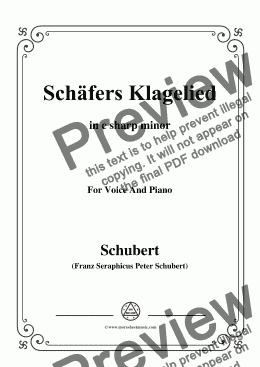 page one of Schubert-Schäfers Klagelied,in c sharp minor,Op.3,No.1,for Voice and Piano