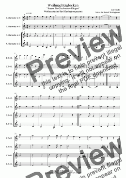 page one of Weihnachtsglocken  Klarinettenquartett