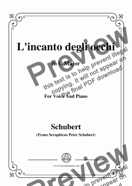 page one of Schubert-L'incanto degli occhi,in C Major,Op.83,No.1,for Voice and Piano