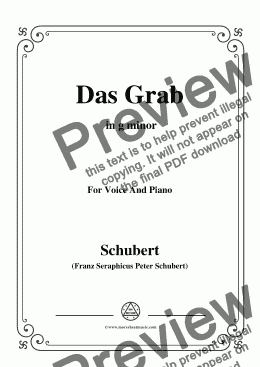 page one of Schubert-Das Grab,in g minor,for Voice and Piano