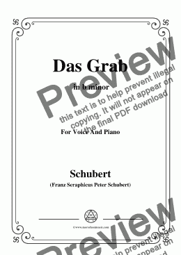 page one of Schubert-Das Grab,in b minor,for Voice and Piano