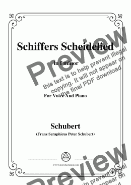 page one of Schubert-Schiffers Scheidelied,in f minor,for Voice and Piano