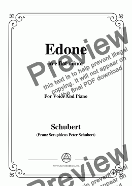 page one of Schubert-Edone,D.445,in e flat minor,for Voice and Piano