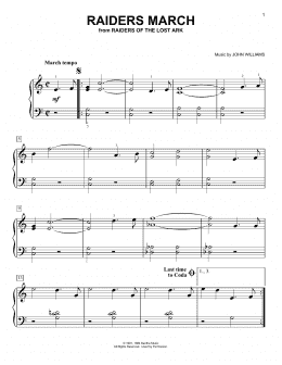 page one of Raiders March (from Raiders of The Lost Ark) (Easy Piano)