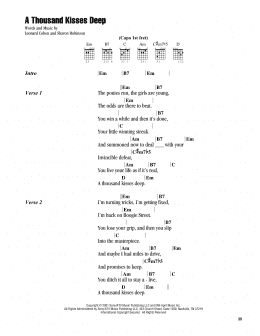 page one of A Thousand Kisses Deep (Guitar Chords/Lyrics)