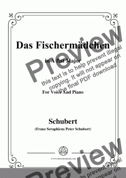 page one of Schubert-Das Fischermädchen,in A flat Major,for Voice and Piano 