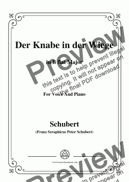 page one of Schubert-Der Knabe in der Wiege,in B flat Major,D.579,for Voice and Piano