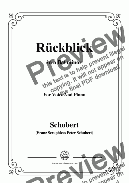 page one of Schubert-Rückblick,in a flat minor,Op.89 No.8,for Voice and Piano