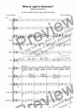 page one of "Wedding March" for 2 voices, organ, flute and strings