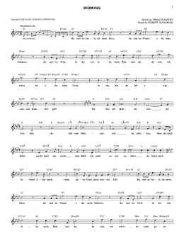 page one of Widmung (Lead Sheet / Fake Book)