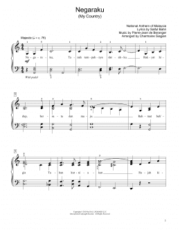 page one of My Country (Negaraku) (arr. Charmaine Siagian) (Educational Piano)