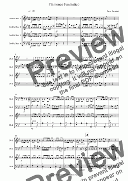 page one of Flamenco Fantastico for Double Bass Quartet