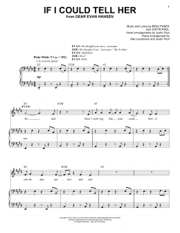 page one of If I Could Tell Her (from Dear Evan Hansen) (Piano & Vocal)