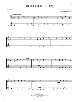 page one of Here Comes The Sun (Trumpet Duet)