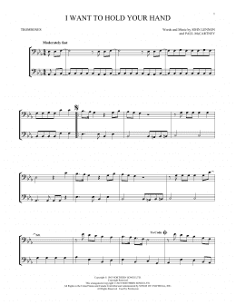 page one of I Want To Hold Your Hand (Trombone Duet)