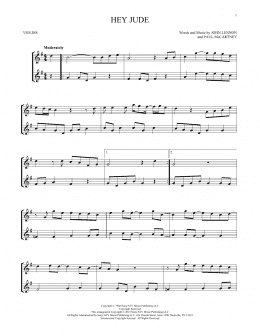 page one of Hey Jude (Violin Duet)