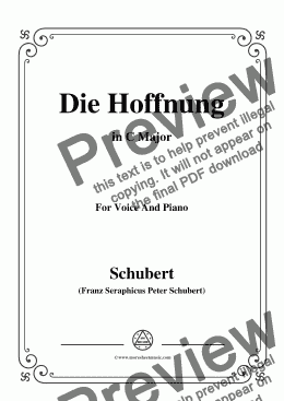 page one of Schubert-Hoffnung(Die Hoffnung),in C Major,Op.87 No.2,for Voice&Piano