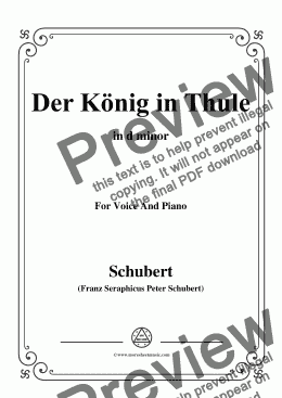 page one of Schubert-Der König in Thule,in d minor,Op.5 No.5,for Voice&Piano