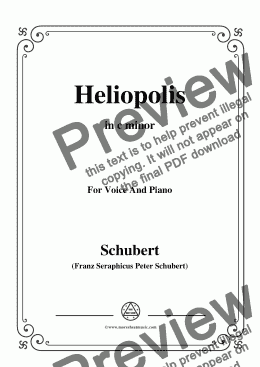 page one of Schubert-Heliopolis,from Heliopolis II,D.754,in c minor,for Voice&Piano