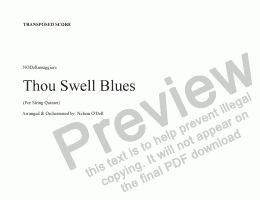 page one of Thou Swell Blues  - (Transp. Score)