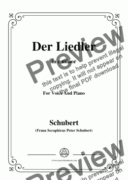 page one of Schubert-Der Liedler,Op.38(D.209),in c minor,for Voice&Piano