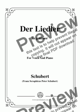 page one of Schubert-Der Liedler,Op.38(D.209),in g minor,for Voice&Piano