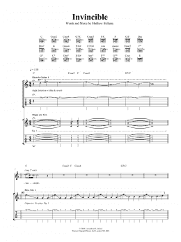 page one of Invincible (Guitar Tab)