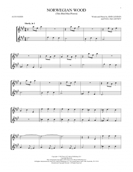 page one of Norwegian Wood (This Bird Has Flown) (Alto Sax Duet)