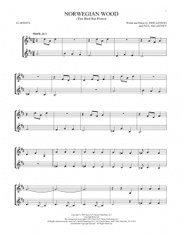 page one of Norwegian Wood (This Bird Has Flown) (Clarinet Duet)