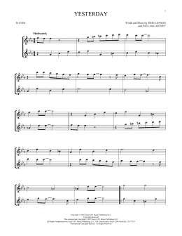 page one of Yesterday (Flute Duet)