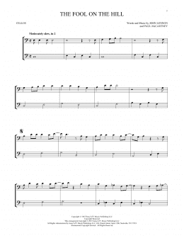 page one of The Fool On The Hill (Cello Duet)