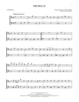 page one of Michelle (Trombone Duet)