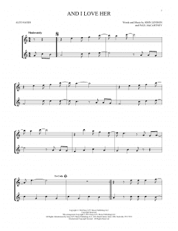 page one of And I Love Her (Alto Sax Duet)