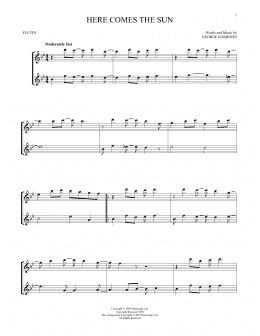 page one of Here Comes The Sun (Flute Duet)