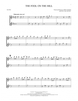 page one of The Fool On The Hill (Flute Duet)