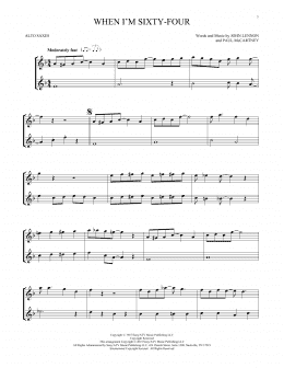 page one of When I'm Sixty-Four (Alto Sax Duet)