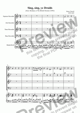 page one of Sing, sing, ye Druids (Purcell)