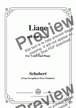 page one of Schubert-Liane,in E flat Major,for Voice&Piano