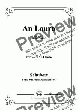 page one of Schubert-An Laura,in E Major,for Voice&Piano