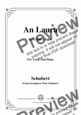 page one of Schubert-An Laura,in G flat Major,for Voice&Piano