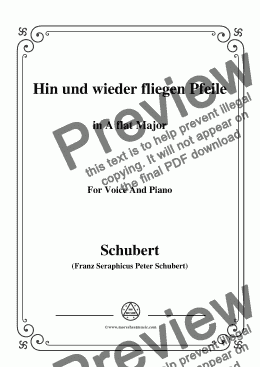 page one of Schubert-Hin und wieder fliegen Pfeile,in A flat Major,for Voice&Piano