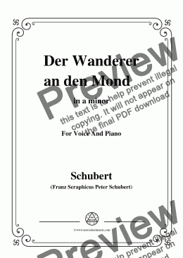 page one of Schubert-Der Wanderer an den Mond,Op.80,in a minor,for Voice&Piano