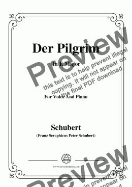 page one of Schubert-Der Pilgrim(Der Pilgrim),Op.37 No.1,in E Major,for Voice&Piano