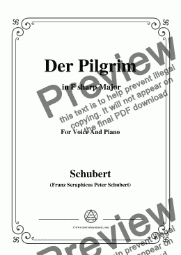 page one of Schubert-Der Pilgrim(Der Pilgrim),Op.37 No.1,in F sharp Major,for Voice&Piano