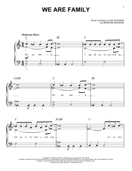 page one of We Are Family (Easy Piano)