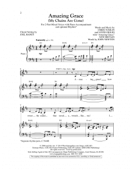 page one of Amazing Grace (My Chains Are Gone) (arr. Joel Raney) (2-Part Choir)