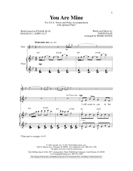 page one of You Are Mine (SSA Choir)