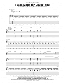 page one of I Was Made For Lovin' You (Guitar Tab)