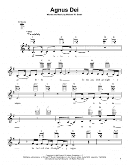 page one of Agnus Dei (Ukulele)